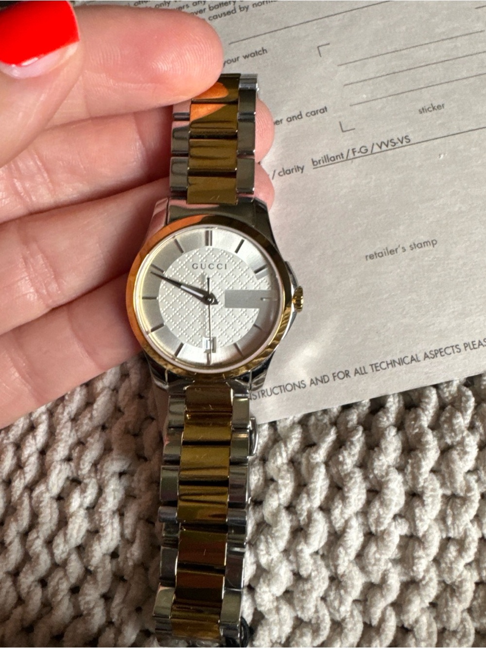 Gucci Two-Tone Silver and Gold Women's Watch - Picture 7 of 7
